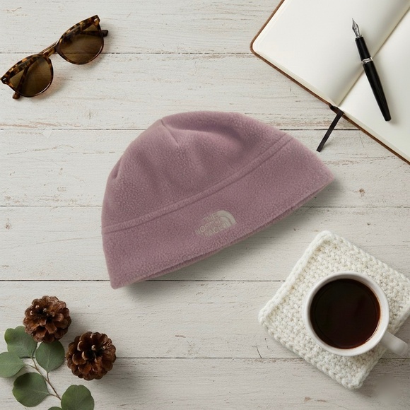 THE NORTH FACE ✨ PINK LILAC POLARTEC BEANIE HAT | WOMEN'S MEDIUM | COZY | EUC - Picture 1 of 12